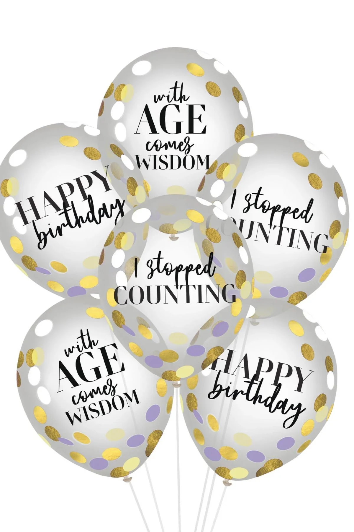 Party of The Ages Latex Confetti Balloon