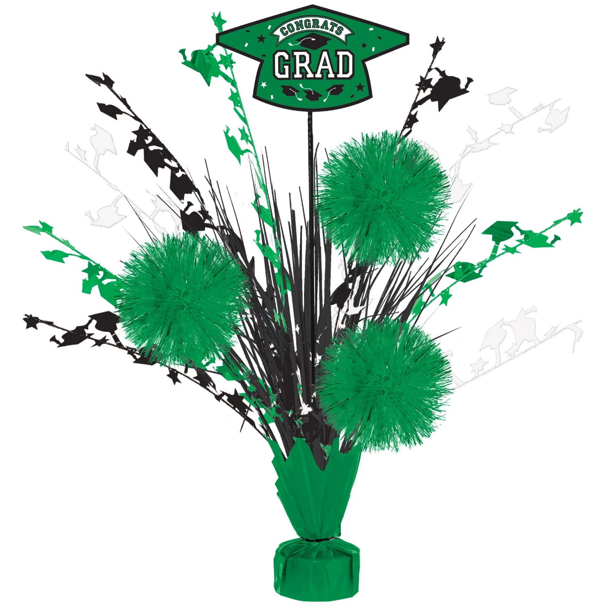 111152_03.jpg Grad Tinsel Burst Centerpiece - Green - Image 1