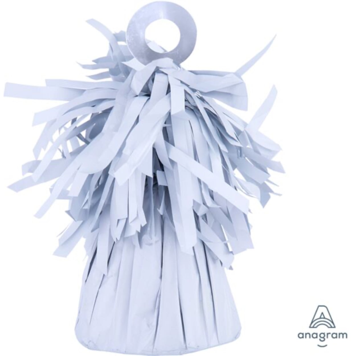 112725_96_foil_balloon_weight_-_small_1-2.jpg 150G Fringed Foil Weight - White - Image 1