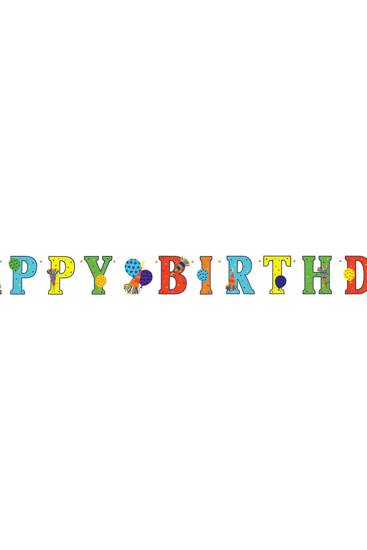 Birthday Horns Illustrated Letter Banner