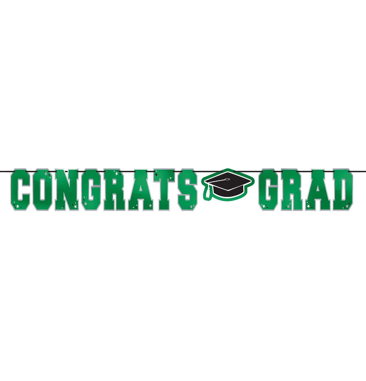 School Spirit Large Foil Letter Banner - Green