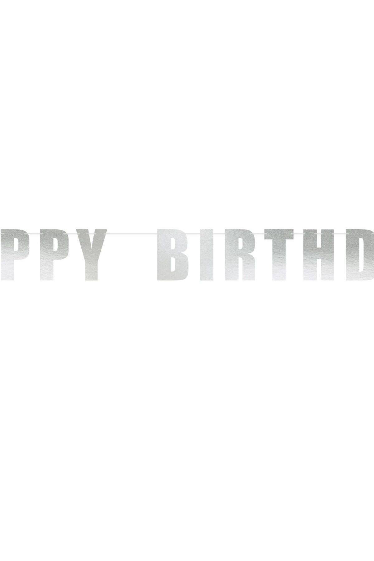 Silver Happy Birthday Letter Banner