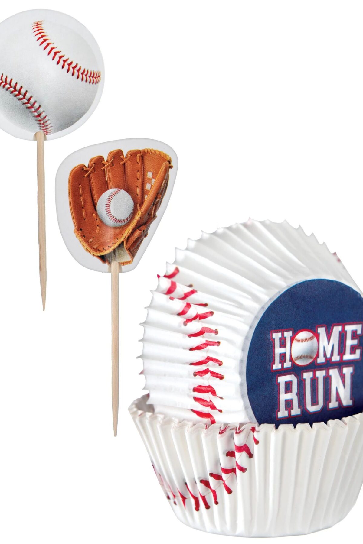 Home Run Baseball Cupcake Cases & Picks