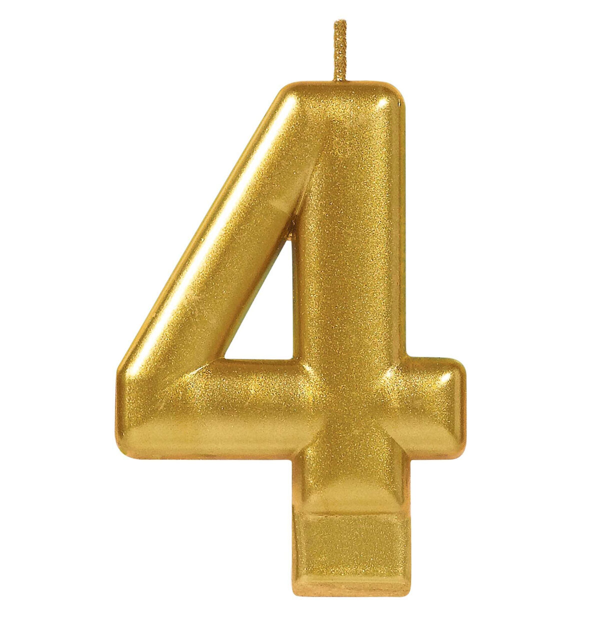 Metallic Gold Numeral 4 candle