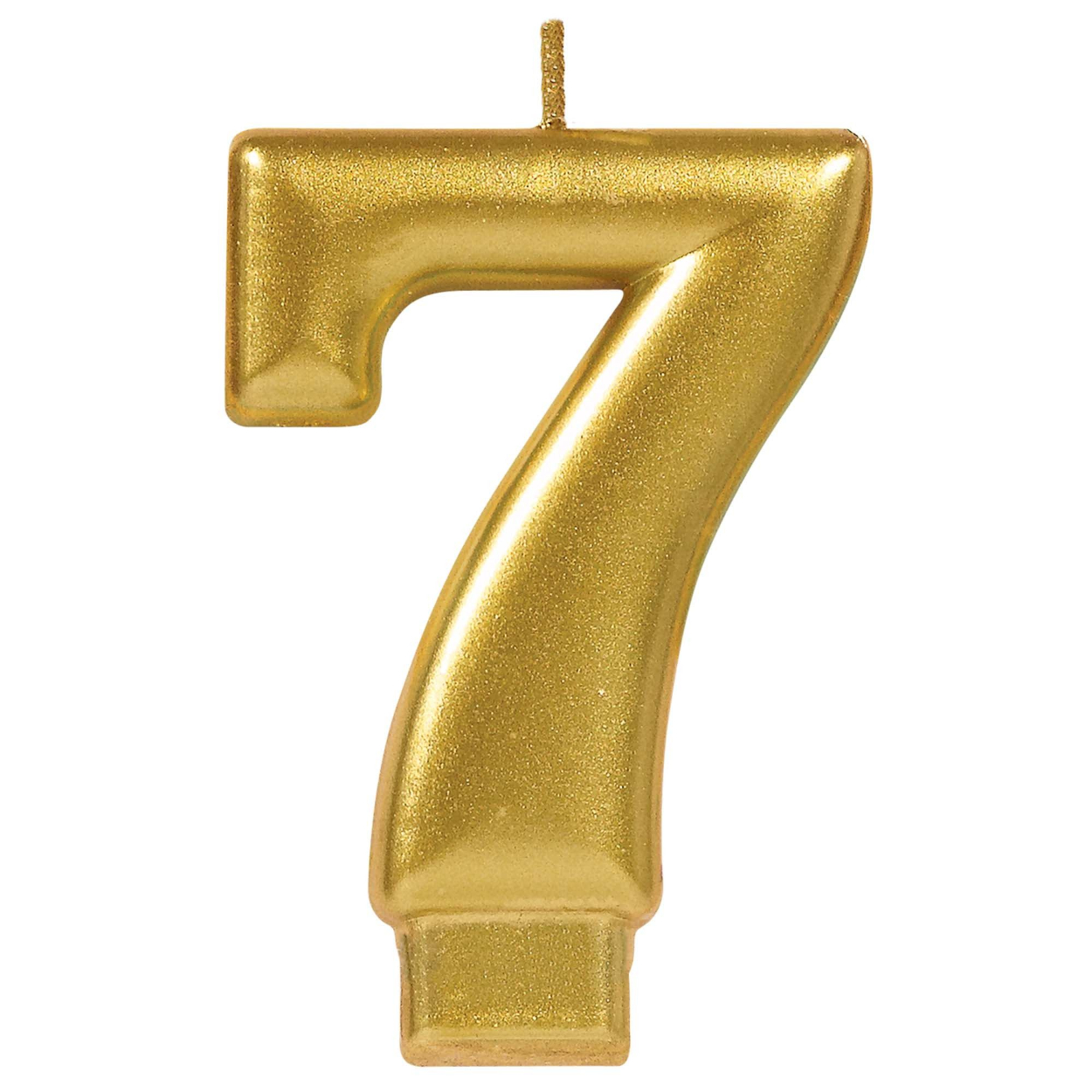 170423.jpg Numeral #7 Metallic Candle - Gold - Image 1