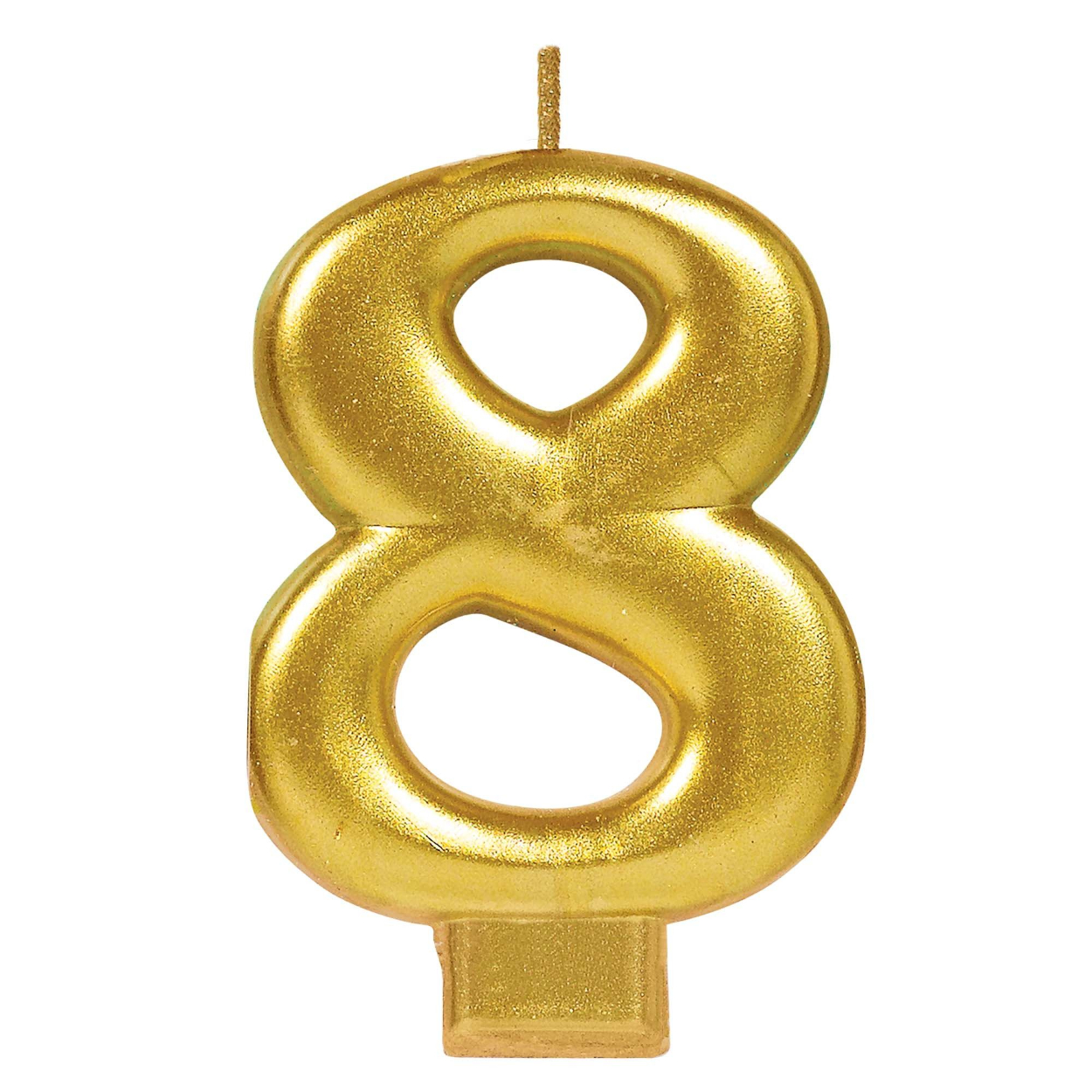 170424.jpg Numeral #8 Metallic Candle - Gold - Image 1