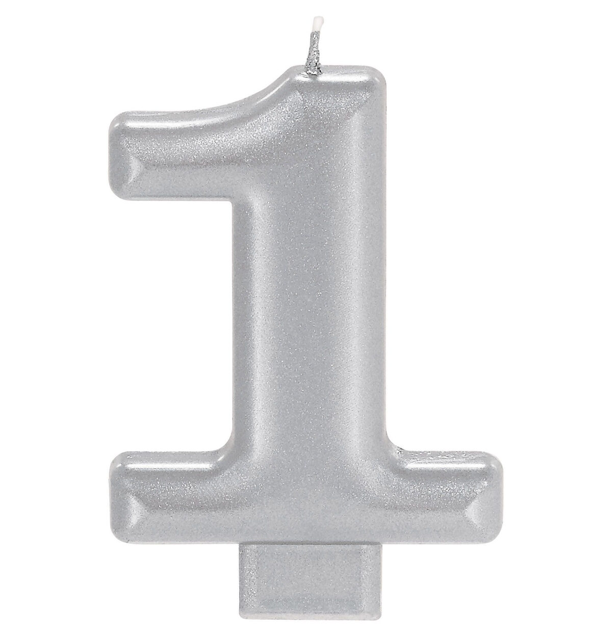 Numeral Metallic Candle #1 - Silver*