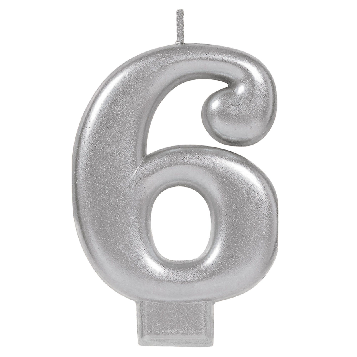 170582.jpg Numeral Metallic Candle #6 - Silver* - Image 1
