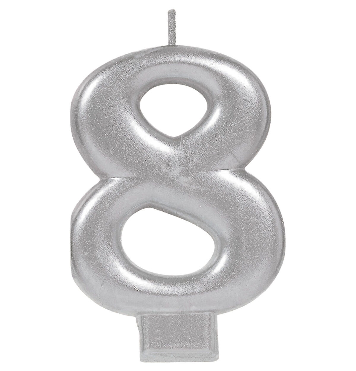 Numeral Metallic Candle #8 - Silver