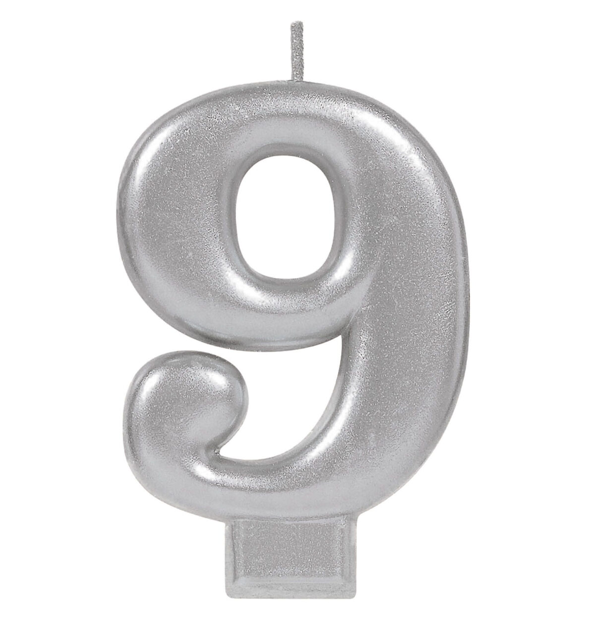 Numeral Metallic Candle #9 - Silver*
