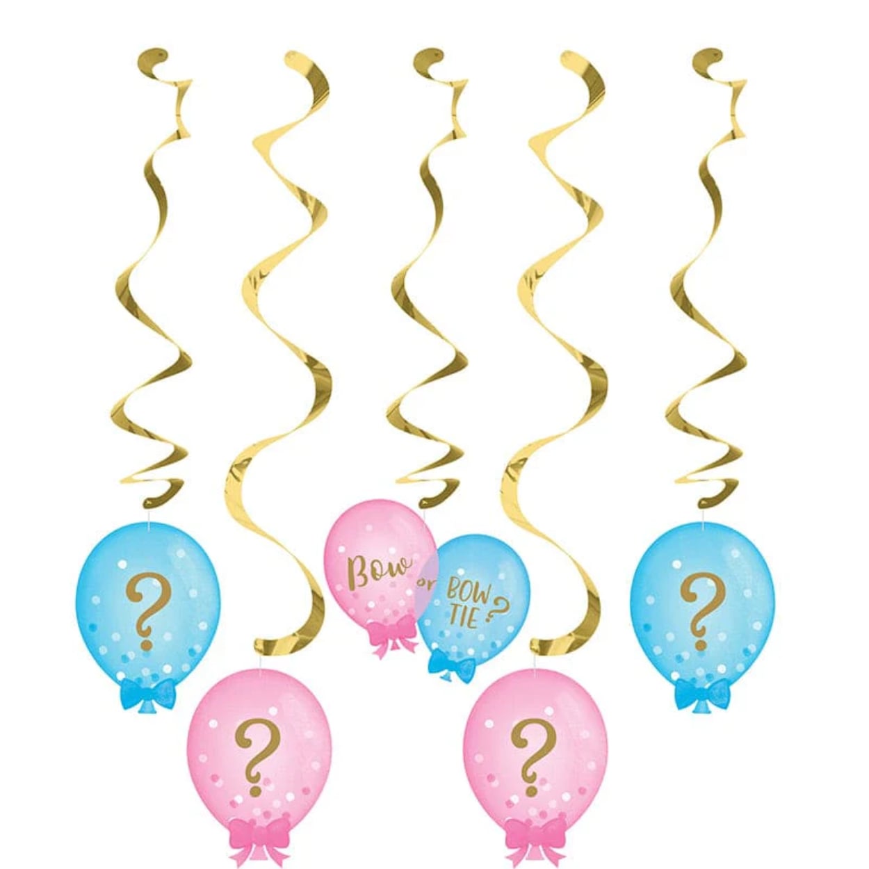 177452.jpg 5CT. BALLOONS GENDER REVEAL DIZZY DANGLERS - Image 1
