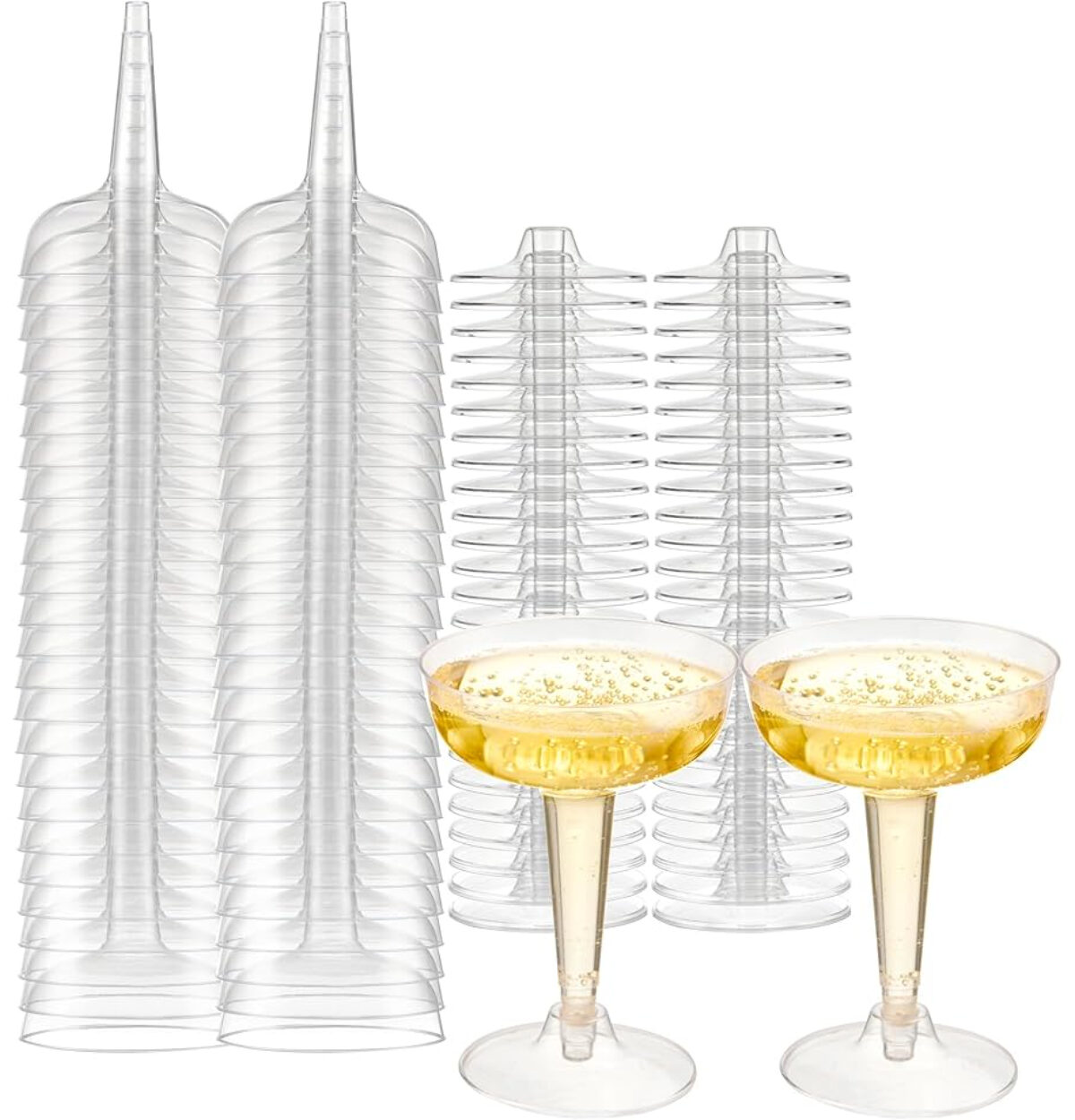 4oz Clear Plastic Champagne Glasses 20ct