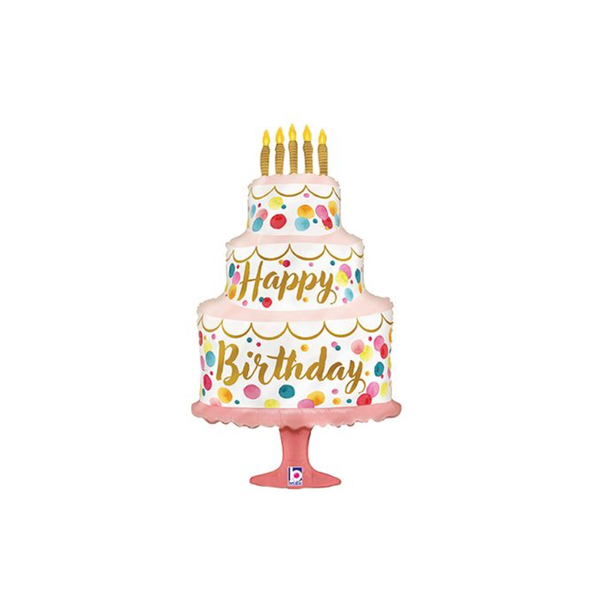 33" SATIN BIRTHDAY PINK CAKE SHAPE BALLOON