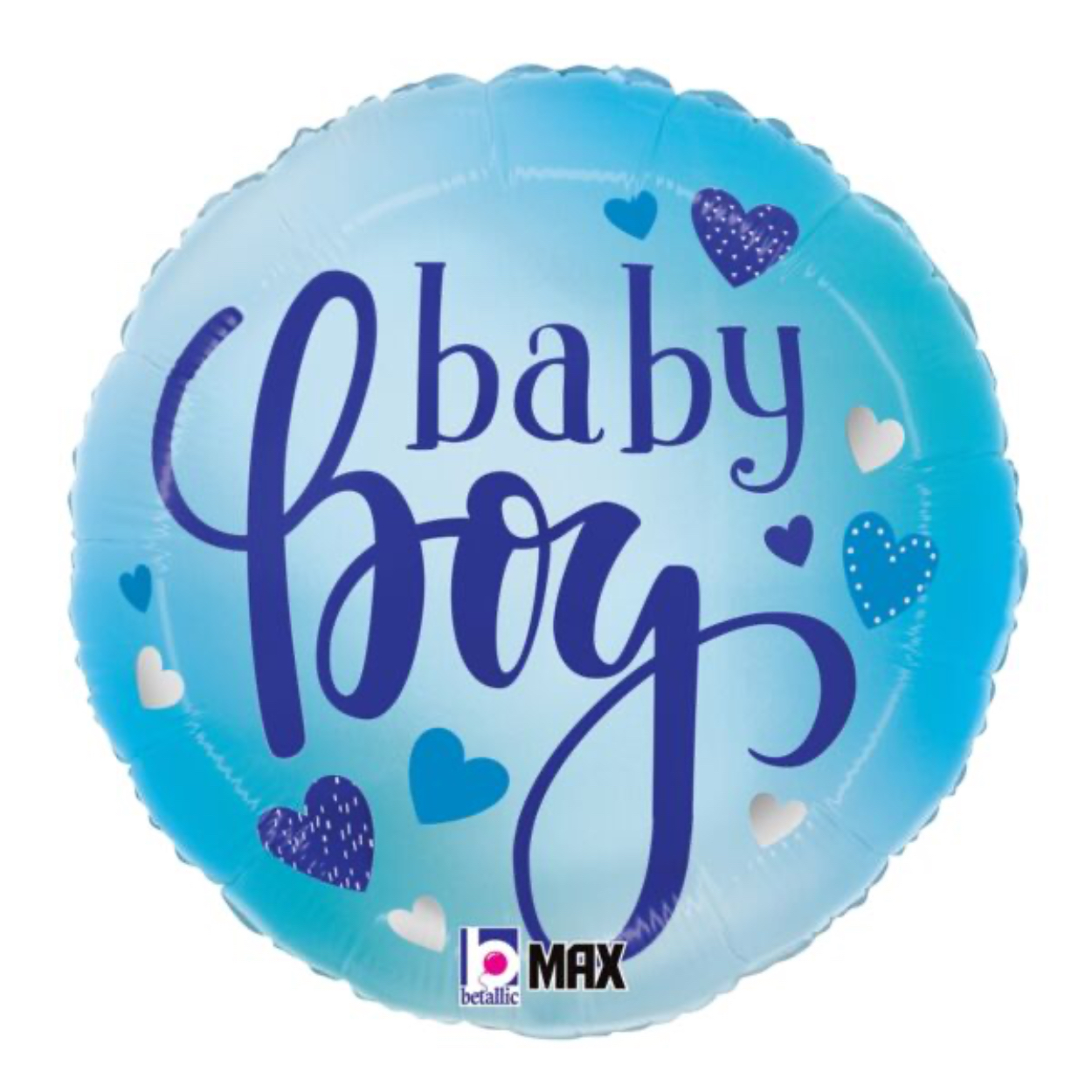 26376-2.jpg 18" Baby Boy Blue Hearts Balloon #286 - Image 1