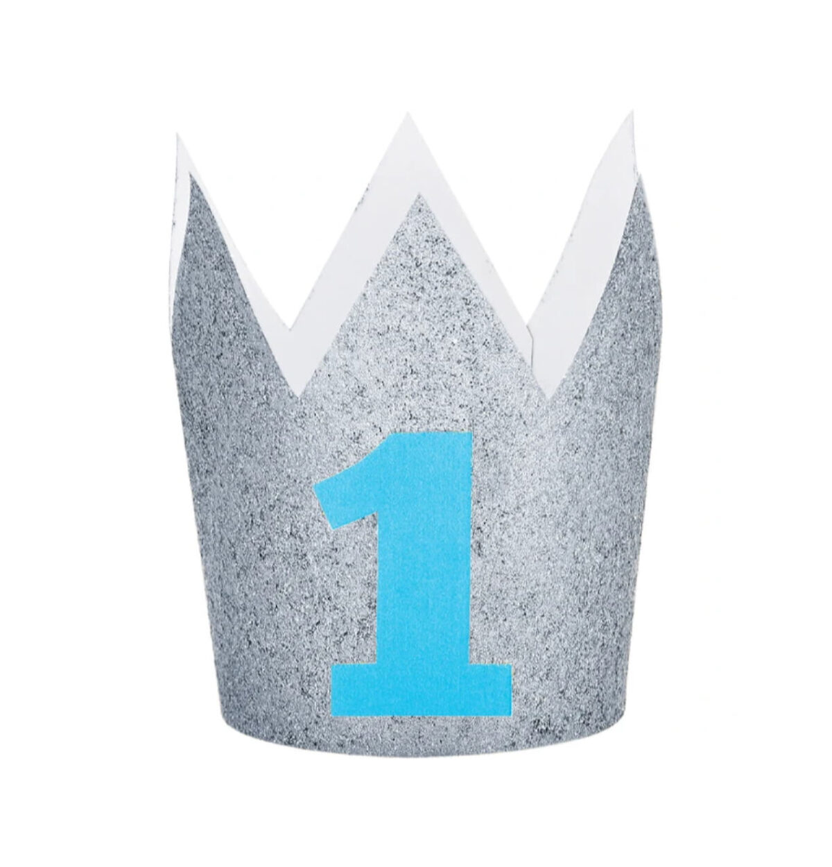 1st Birthday Blue Glitter Crown