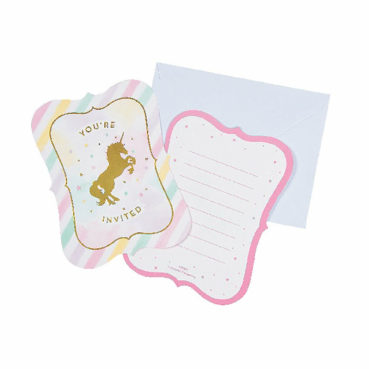 329304-INV-UNICORN-SPARKLE-PARTYANDCO-2.jpg Unicorn Sparkle Invite 8CT. - Image 1