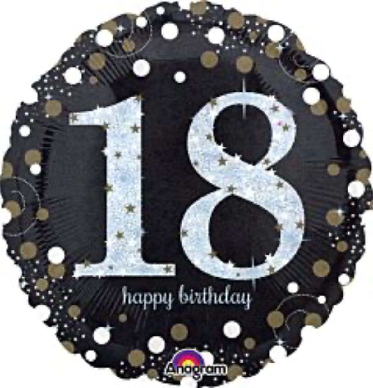 18" Happy 18th Birthday Holographic Balloon #86