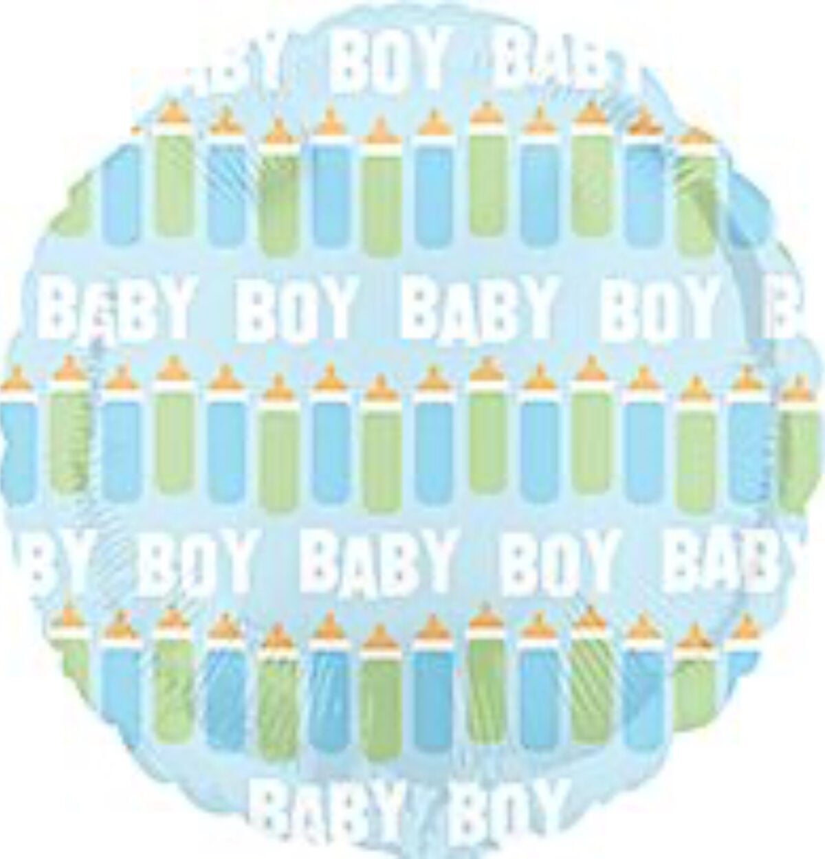 18" Blue Baby Boy Bottle Line 2 Sided Balloon #180