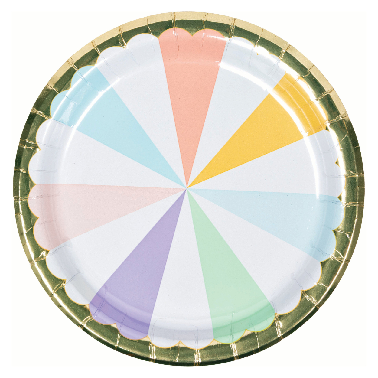 346315-1.jpg Pastel Celebrations Scalloped 9" Plates 8ct - Image 1