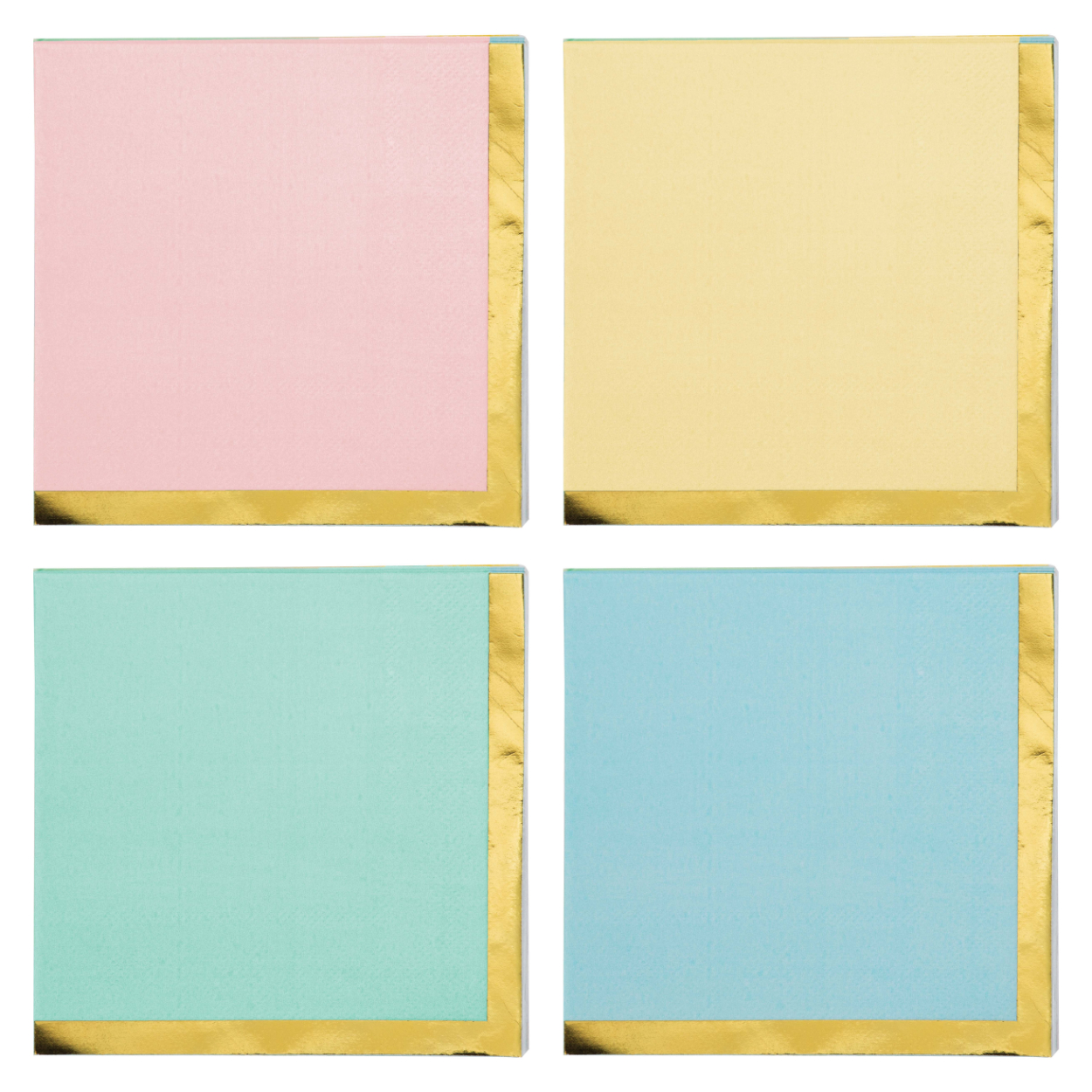 346321-1.jpg Pastel Celebrations Foil-Lined Beverage Napkins 16ct. - Image 1