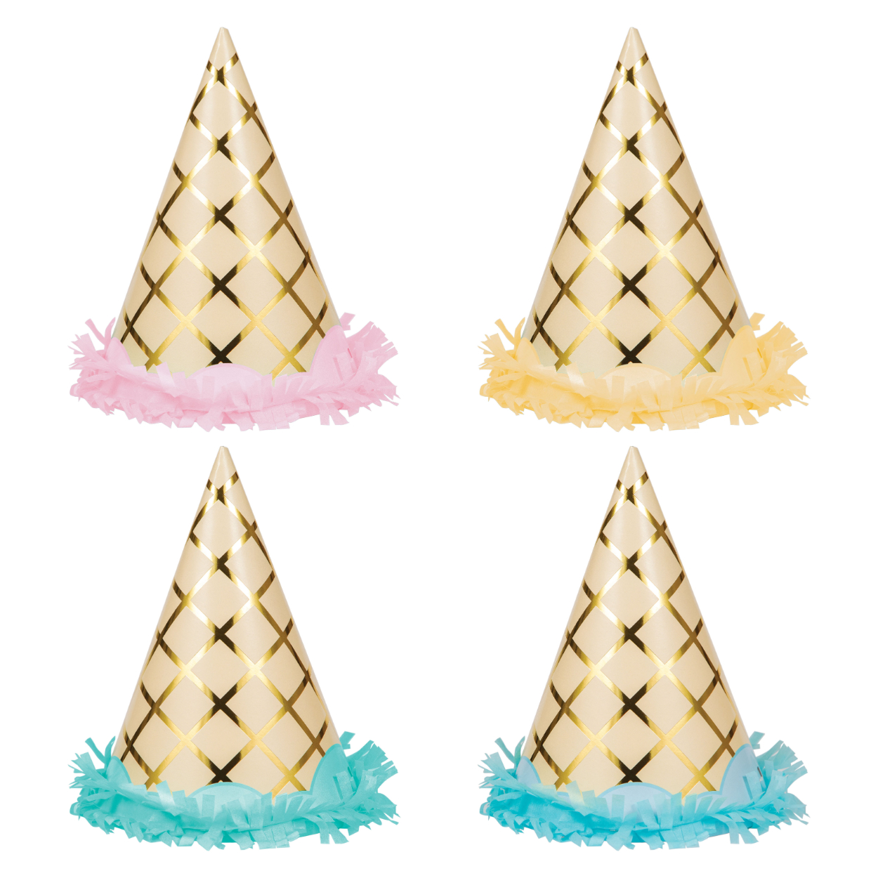 346420.jpg 8CT. FOIL ICE CREAM PARTY HATS - Image 1