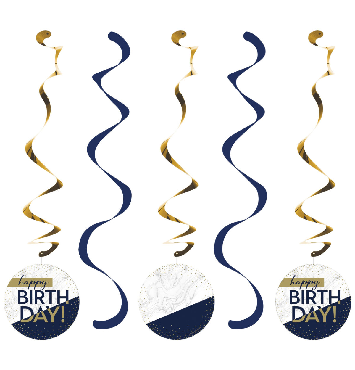 Navy & Gold Dizzy Danglers 5ct.