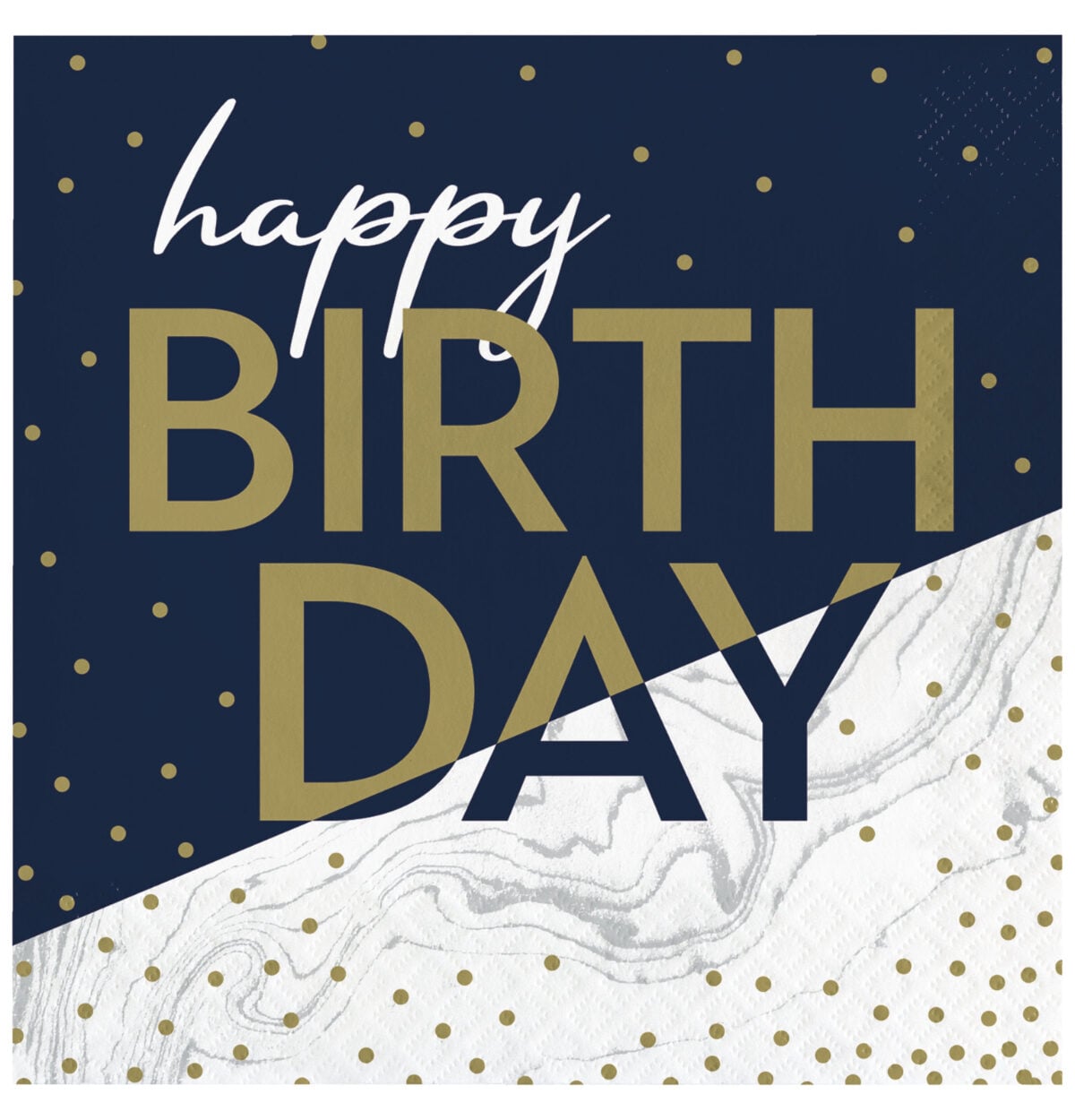 70TH NAVY & GOLD MILESTONE LUNCH NAPKINS 16CT.