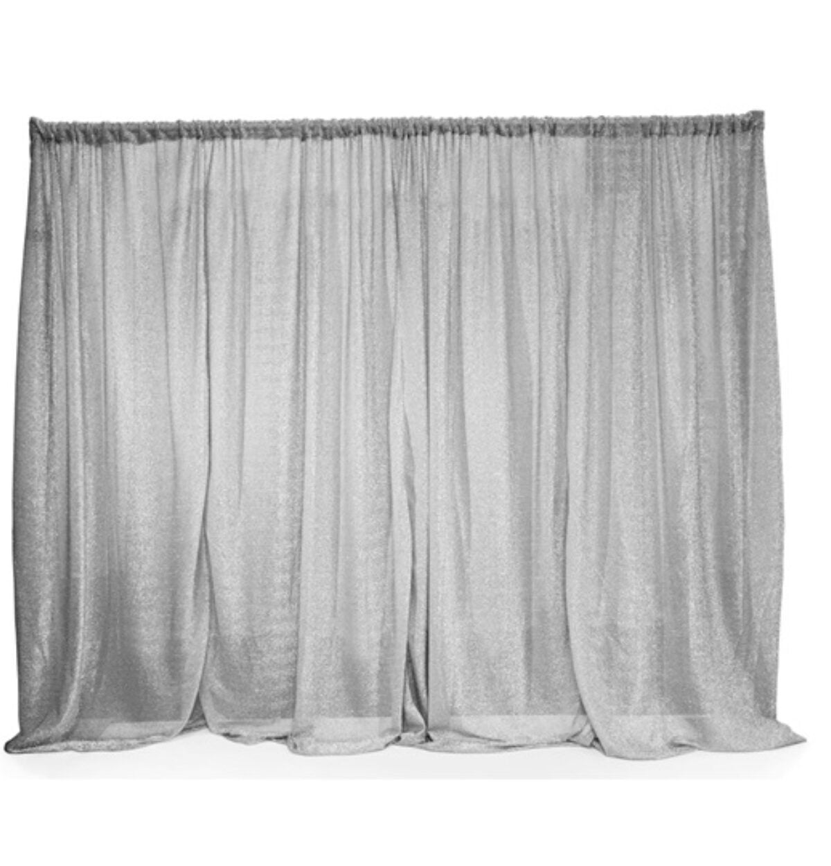 Silver Satin Backdrop Curtain - 10 x 10 ft