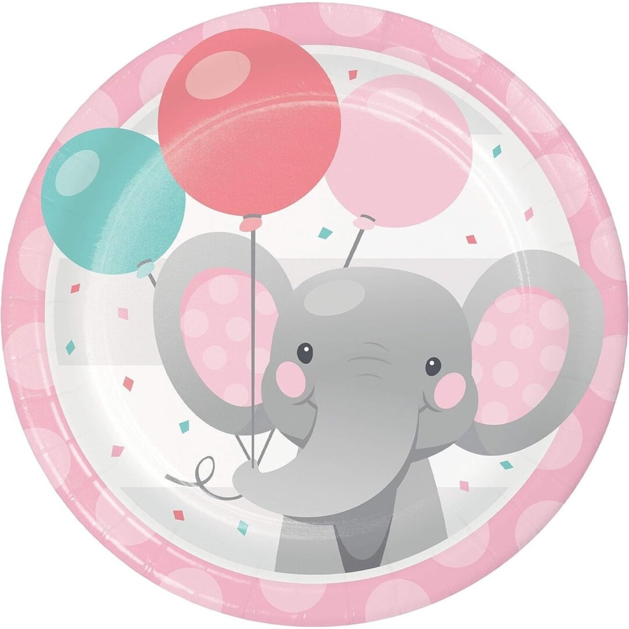 391646067818928.jpg Enchanting Elephant 7" Plates 8CT. - Girl - Image 1