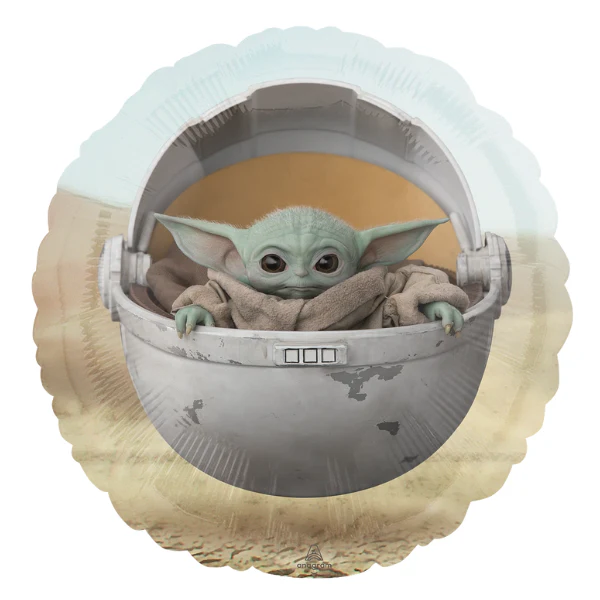 42241_starwarsmandalorianround-1.webp 18" Mandalorian Child Balloon #19 Yoda Star Wars - Image 1