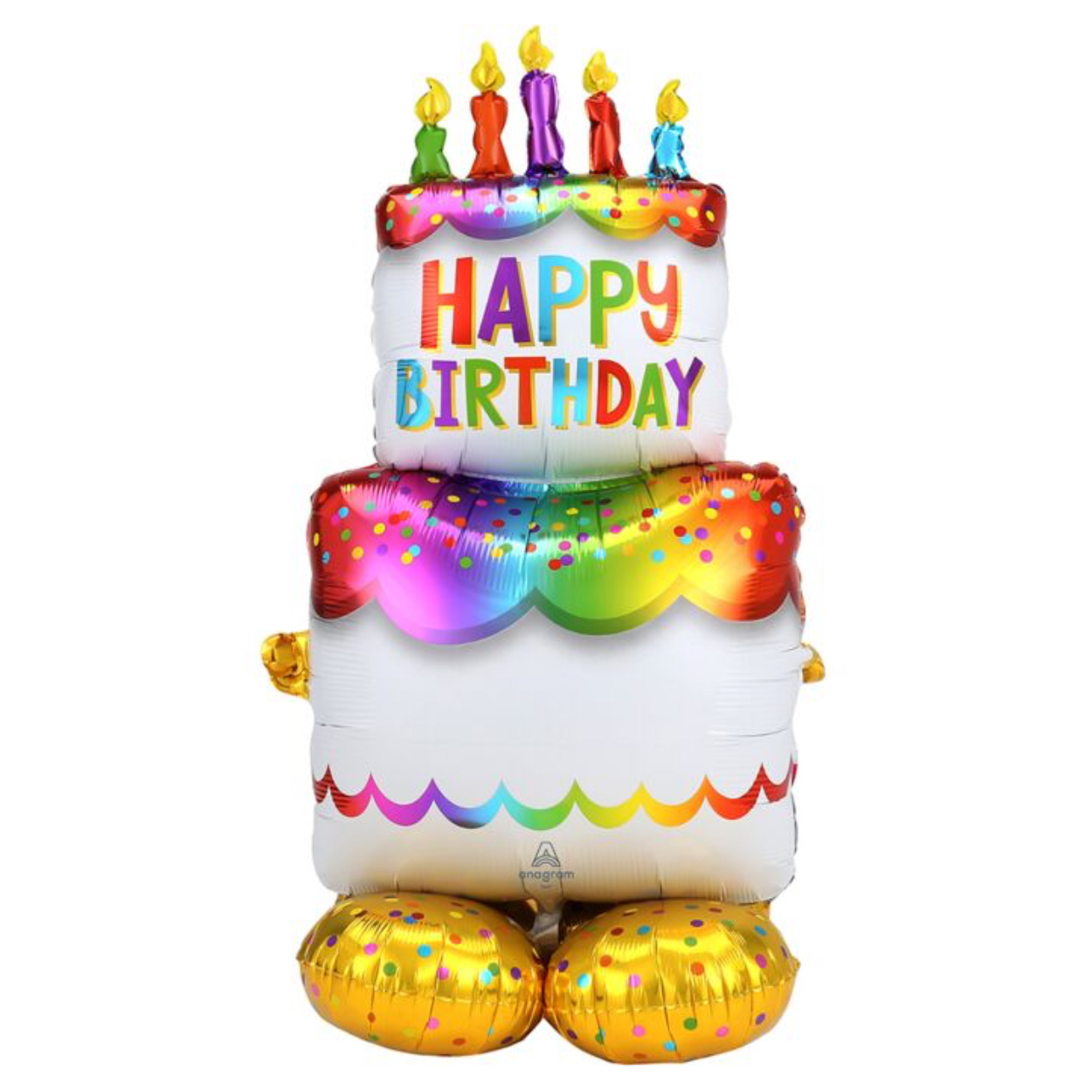 42449_1-2.jpg 53" BIRTHDAY CAKE AIRLOONZ PACKAGE AIR-FILLED BALLOON - Image 1