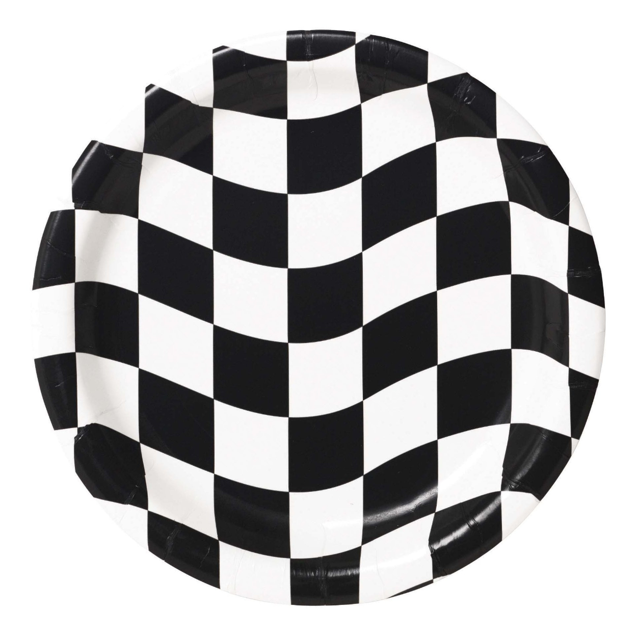 429944-1.jpg Black White Check 9in Plates 8ct. - Image 1