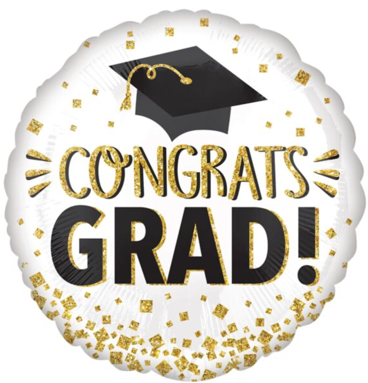 17" Congrats Grad Gold Glitter Balloon #479