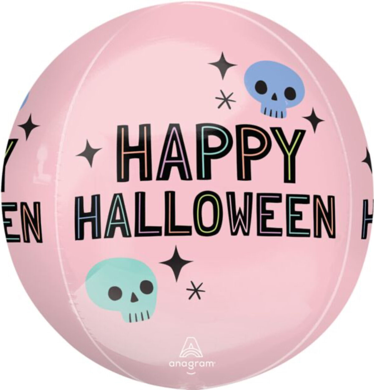 16" Pastel Halloween Skulls Orbz Balloon
