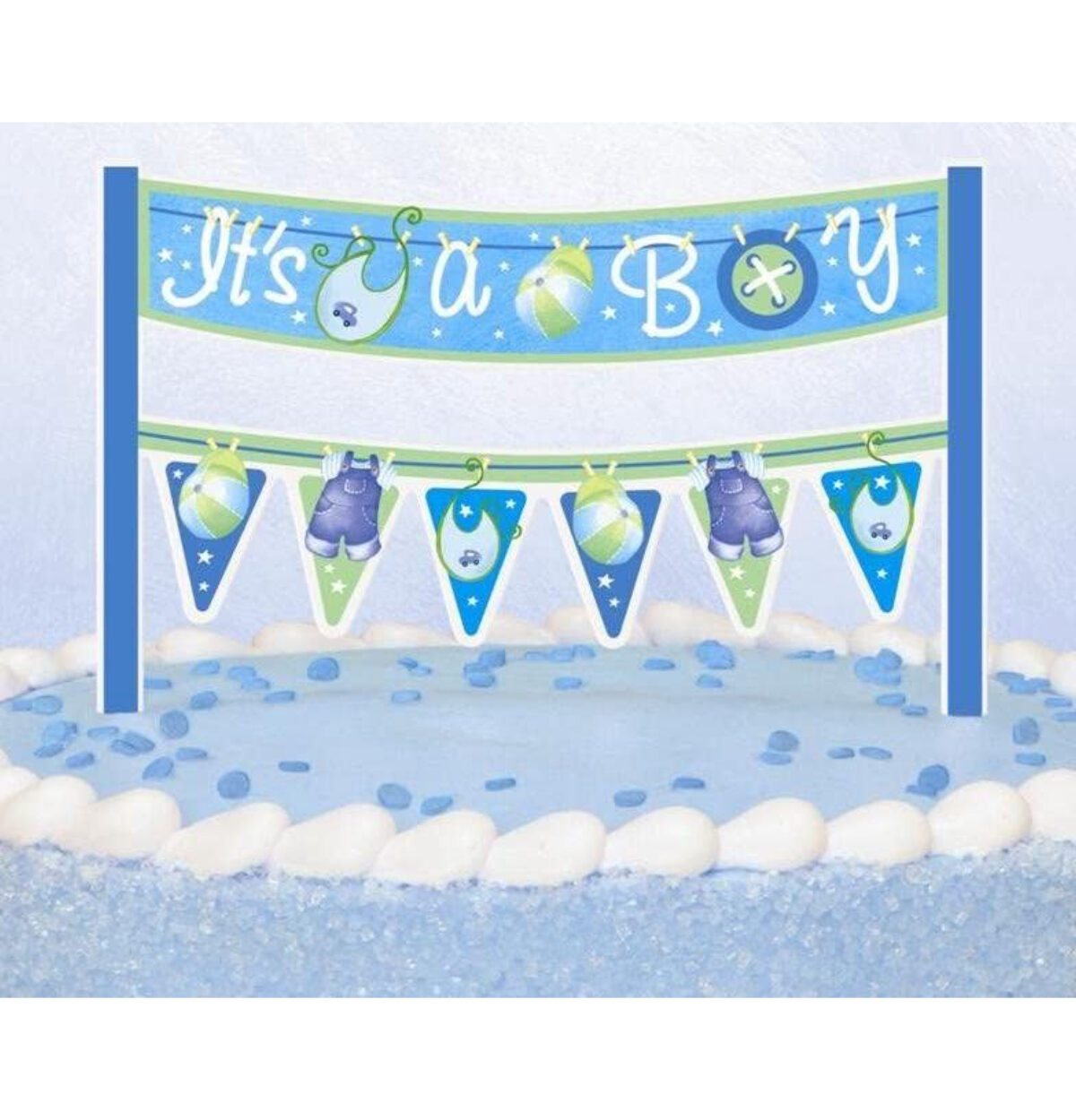 Blue Clothesline Cake Banner