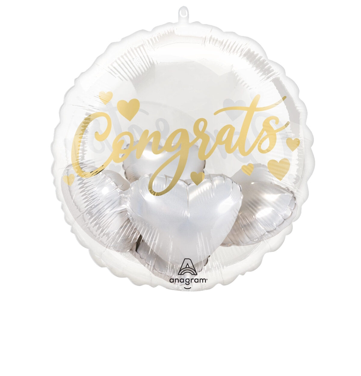 20" Congrats with Hearts Balloon