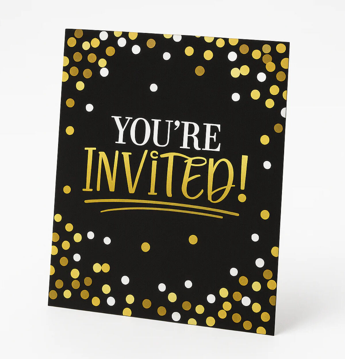 Black & Gold Birthday Postcard Invitations 8ct.