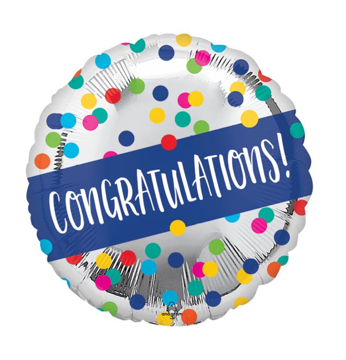 17" Congrats Silver Dots Balloon #271