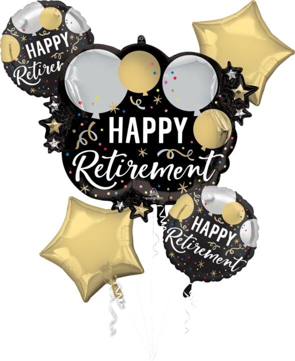 5034401_1.jpg Black Silver Gold Retirement Bouquet - Image 1