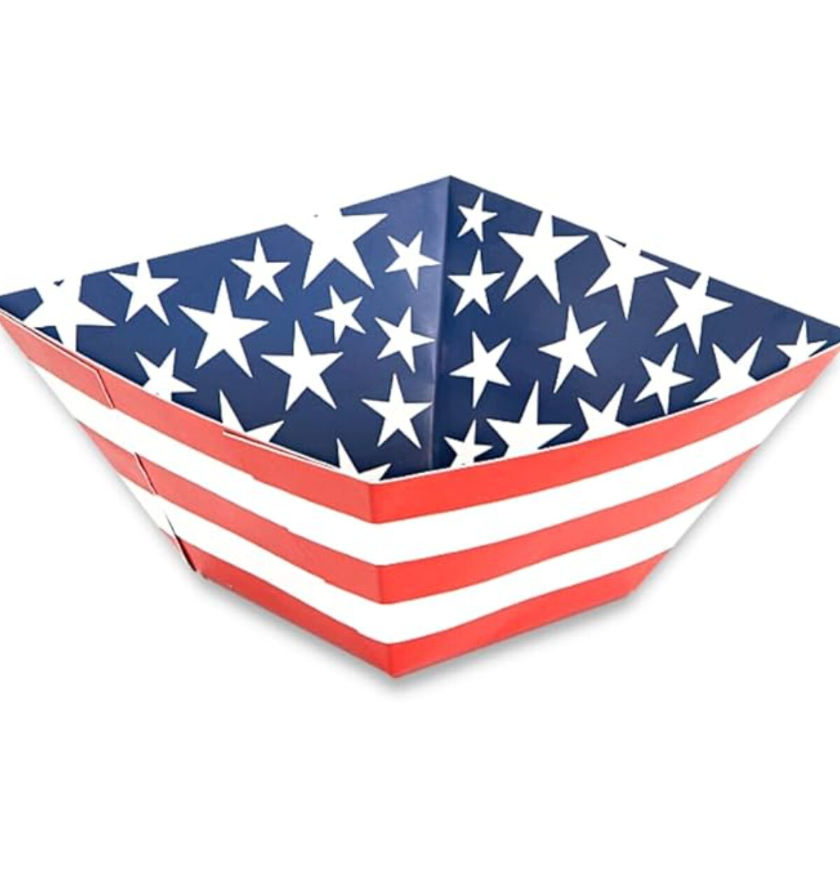 Stars & Stripes 4th of July Paper Square Bowl