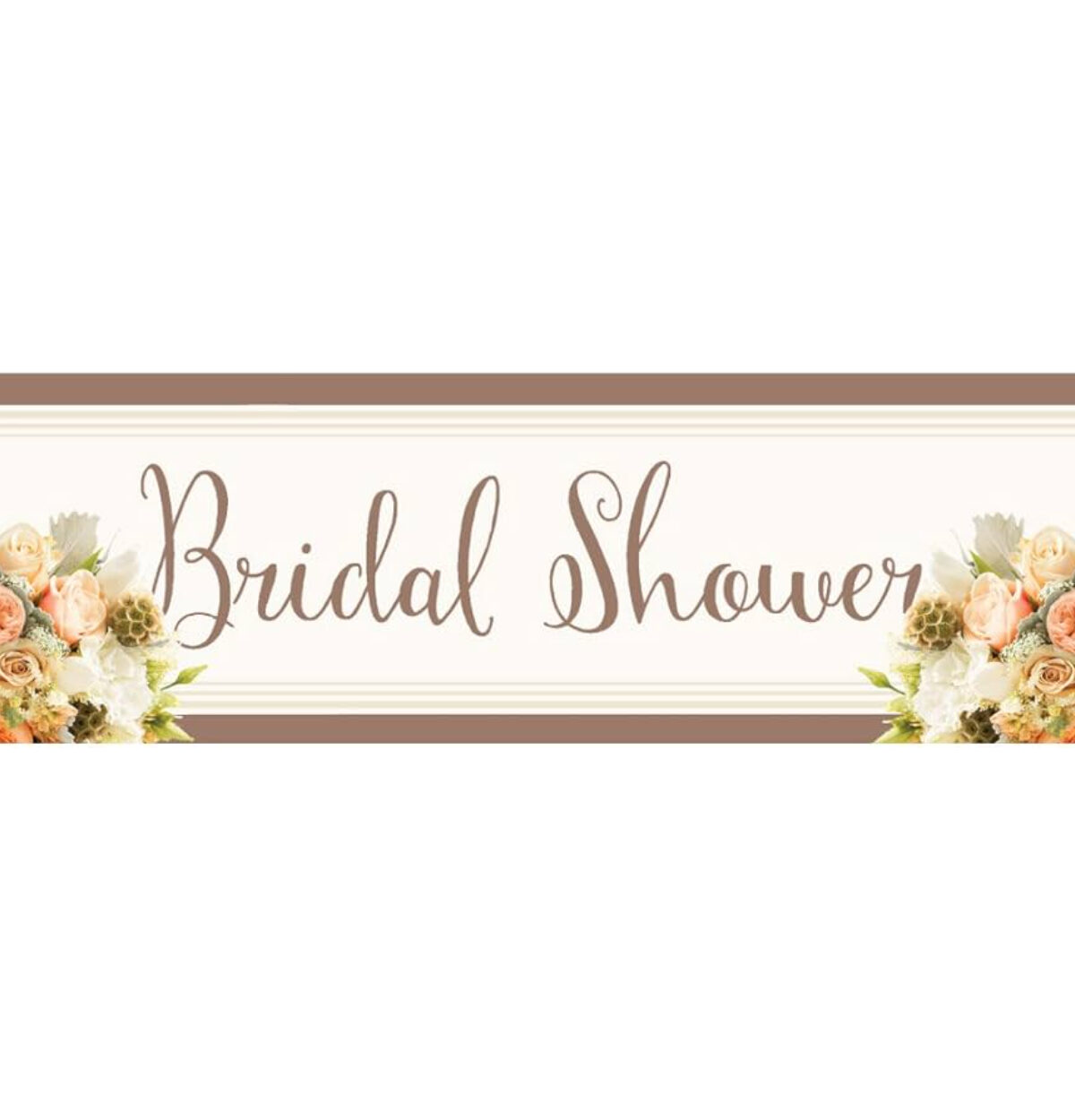 Rose Gold Bouquet Party Banner