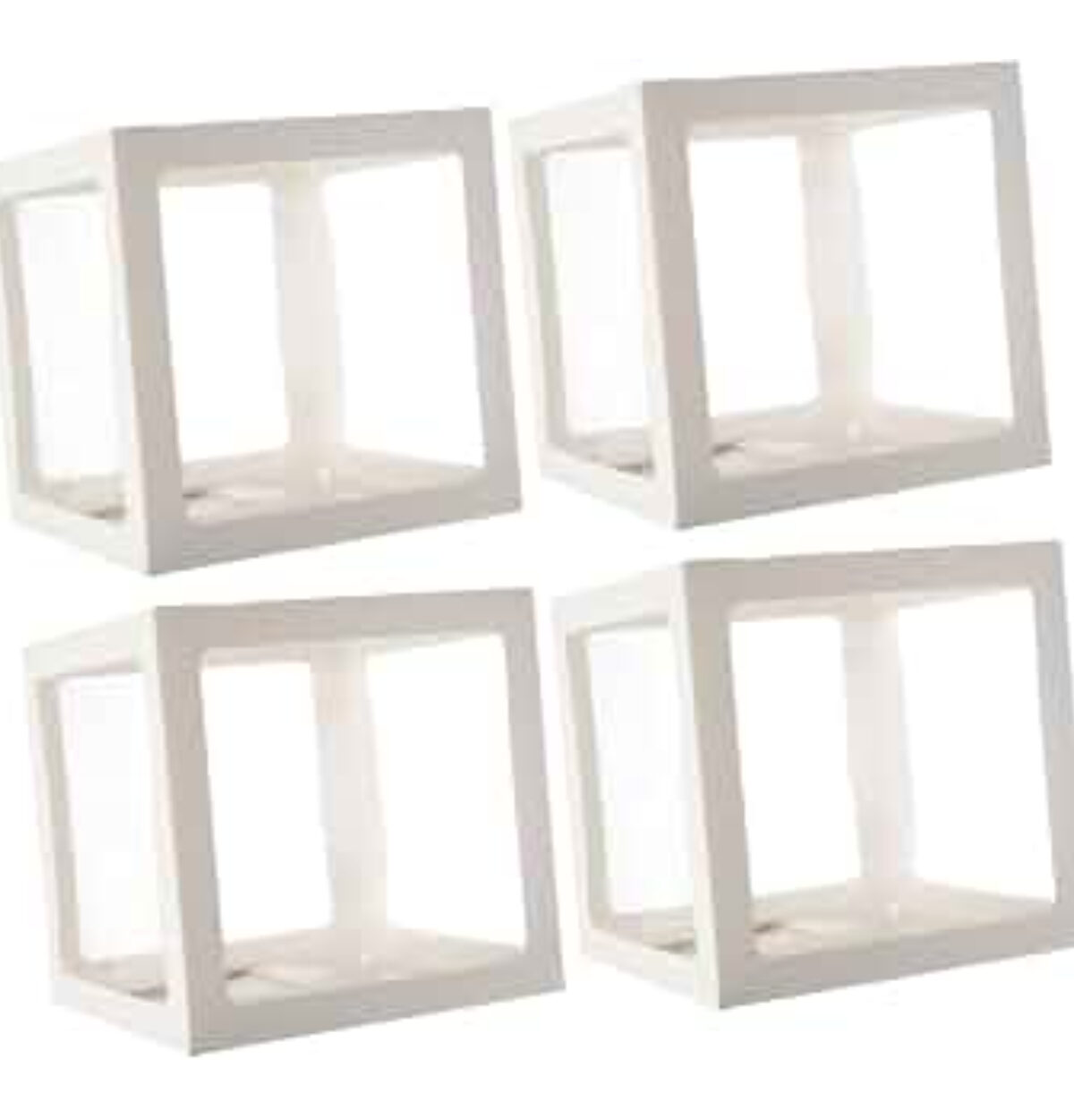 White Balloon Block Boxes 4PCS