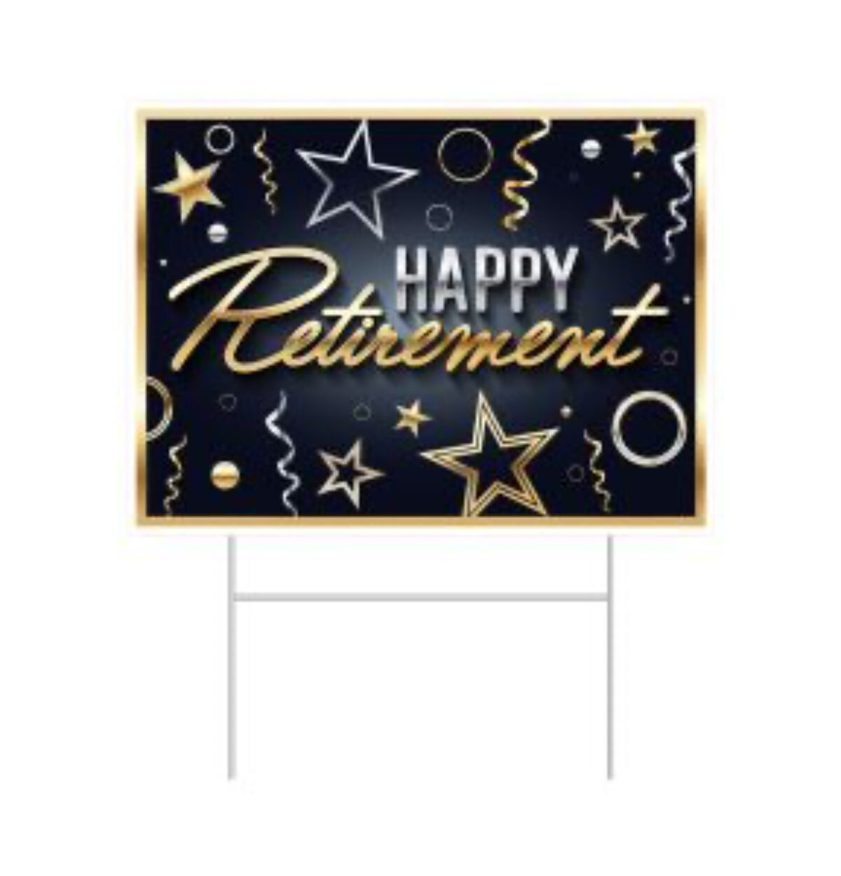 Plastic Happy Retirement Yard Sign