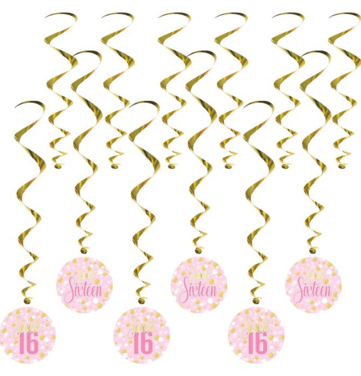 Sweet 16 Whirls hanging decorations