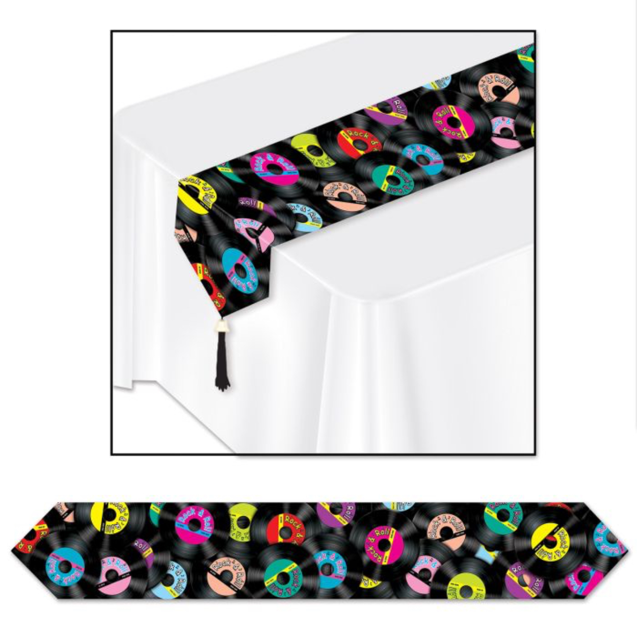 57193_printed-rock-roll-table-runner-2.jpg Printed Rock And Rock And Roll Table Runner - Image 1