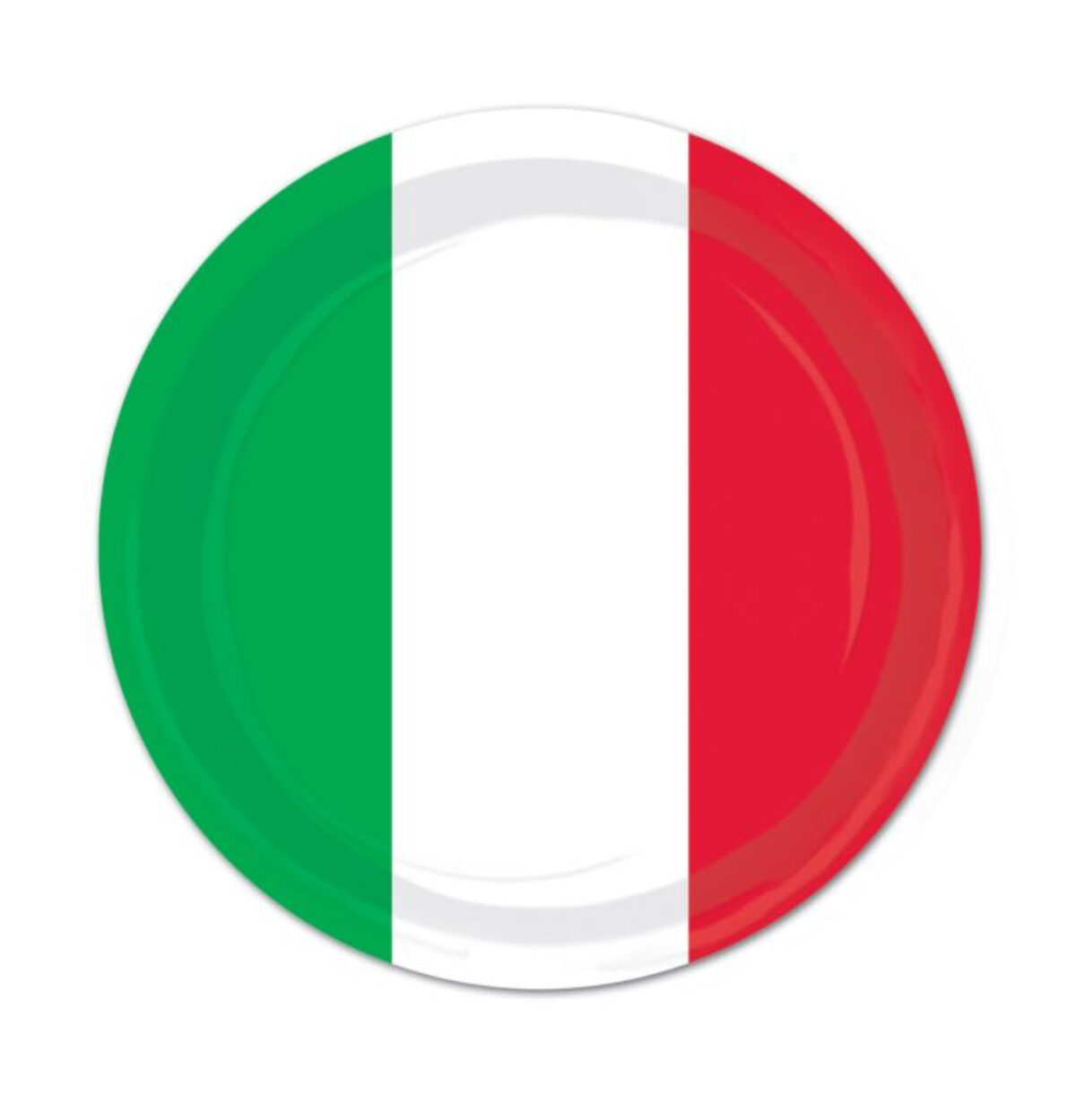 Red, White & Green Plates - 7inch
