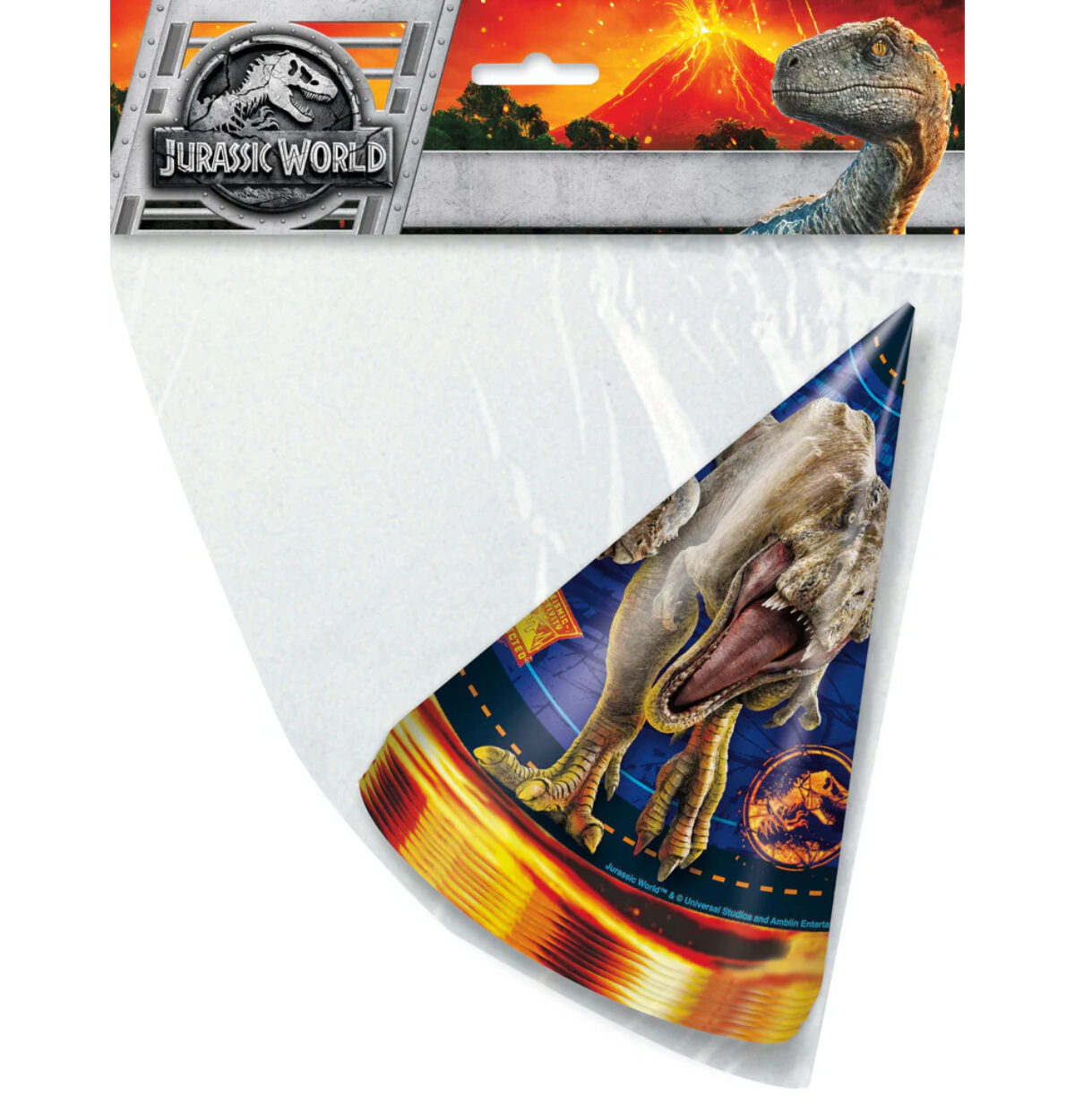 8CT. JURASSIC WORLD 2 PARTY HAT