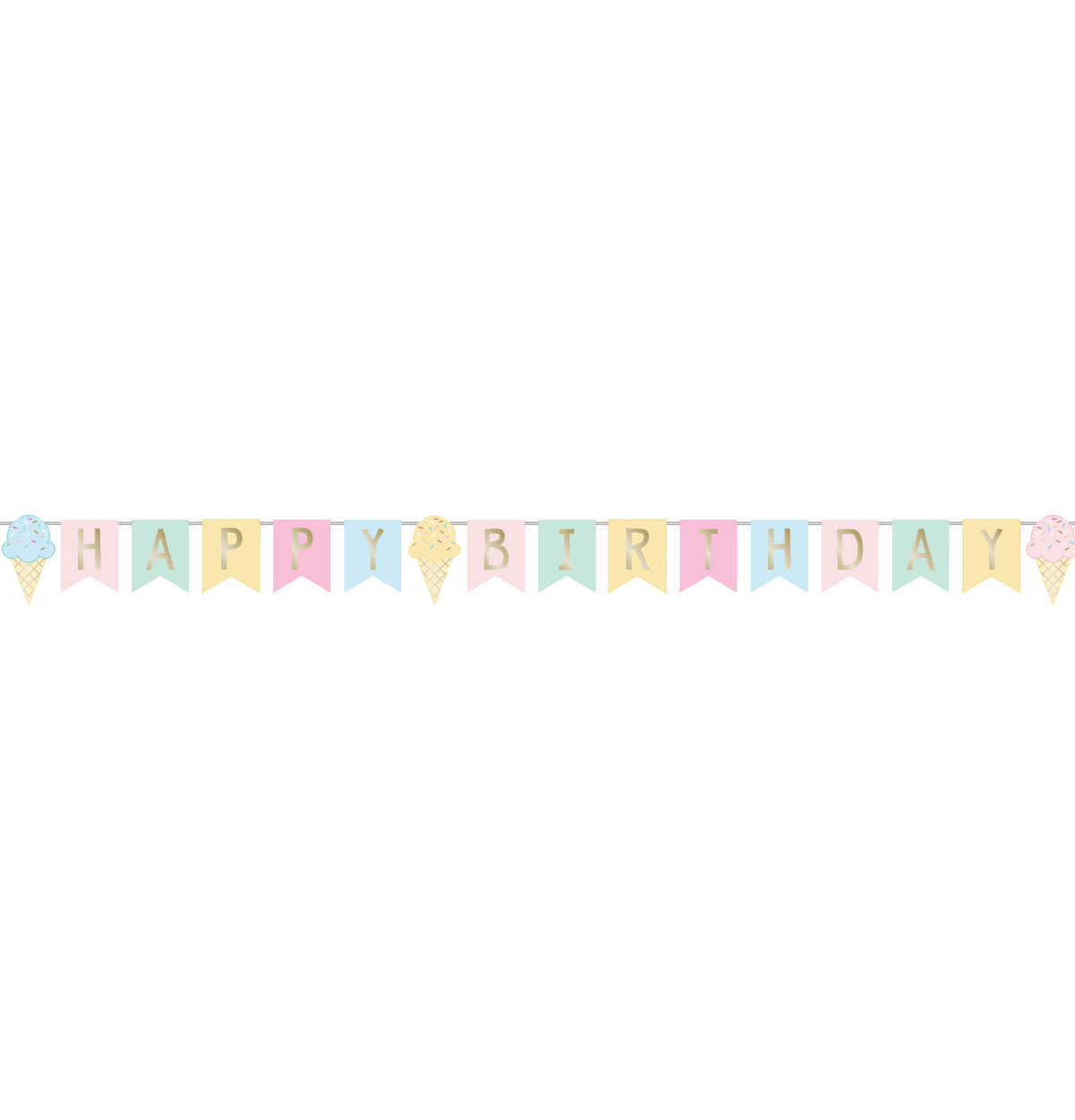 FOIL ICE CREAM BANNER SHAPE RIBBON 1ct.