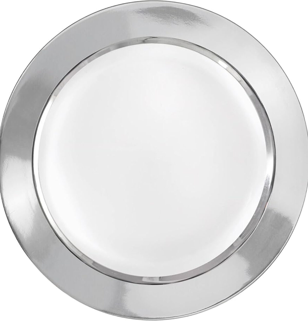 White Plates with Solid Silver Hot Stamp - 10.25 in, 8 ct.