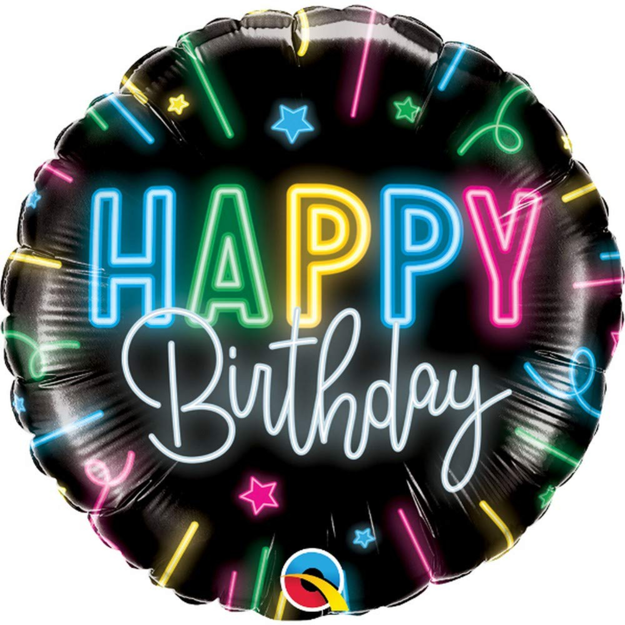 61TIYp7OhOL-2.jpg 18" Happy Birthday Neon Glow Balloon #374 - Image 1